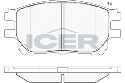 181671 ICER Комплект тормозных колодок, дисковый тормоз