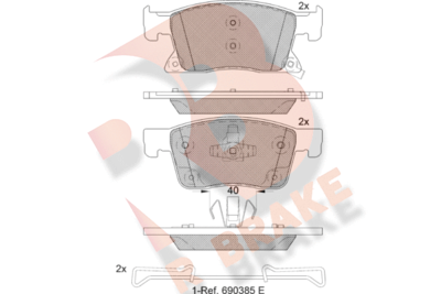 RB2245 R BRAKE Комплект тормозных колодок, дисковый тормоз