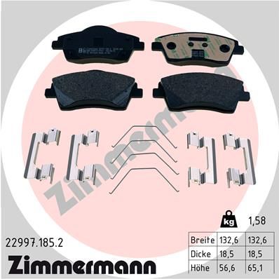 229971852 ZIMMERMANN Комплект тормозных колодок, дисковый тормоз