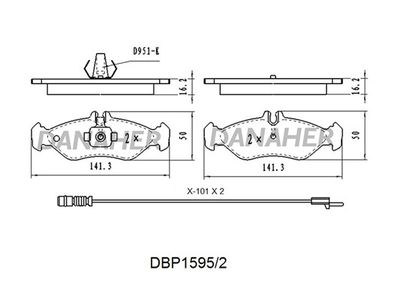 DBP15952 DANAHER Комплект тормозных колодок, дисковый тормоз