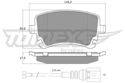 TX1396 TOMEX Brakes Комплект тормозных колодок, дисковый тормоз