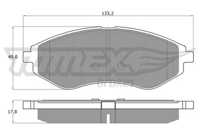 TX1422 TOMEX Brakes Комплект тормозных колодок, дисковый тормоз