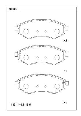 KD9024 ASIMCO Комплект тормозных колодок, дисковый тормоз