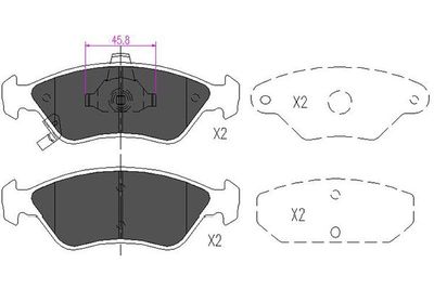 KBP4009 KAVO PARTS Комплект тормозных колодок, дисковый тормоз