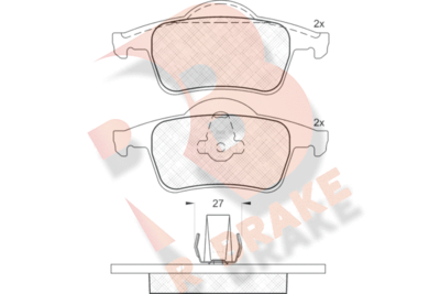 RB1298 R BRAKE Комплект тормозных колодок, дисковый тормоз