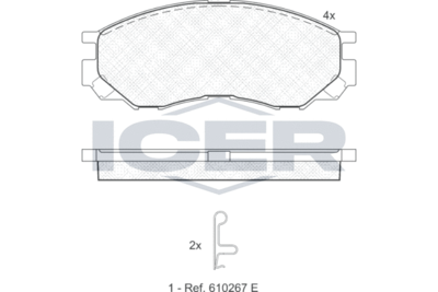 141234 ICER Комплект тормозных колодок, дисковый тормоз