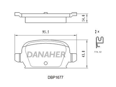 DBP1677 DANAHER Комплект тормозных колодок, дисковый тормоз