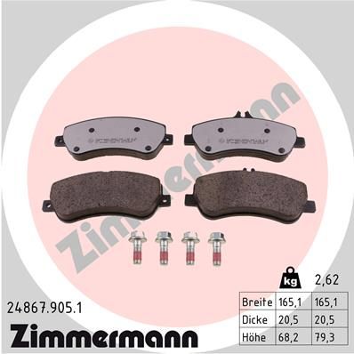 248679051 ZIMMERMANN Комплект тормозных колодок, дисковый тормоз