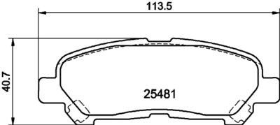 8DB355030231 HELLA Комплект тормозных колодок, дисковый тормоз