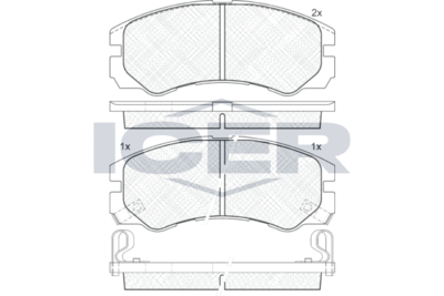 140990 ICER Комплект тормозных колодок, дисковый тормоз
