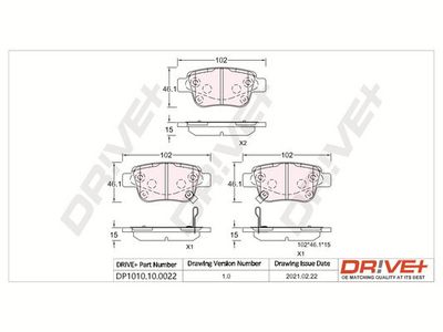 DP1010100022 Dr!ve+ Комплект тормозных колодок, дисковый тормоз