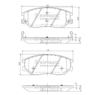 J3600327 NIPPARTS Комплект тормозных колодок, дисковый тормоз