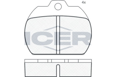 180161 ICER Комплект тормозных колодок, дисковый тормоз