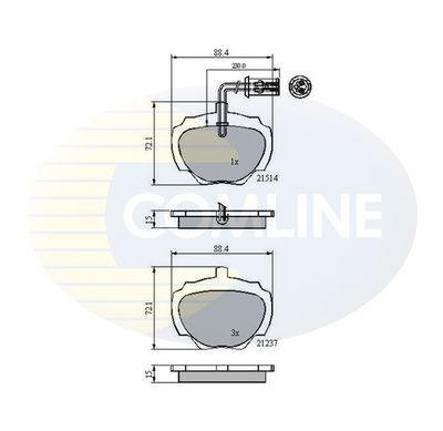 CBP1224 COMLINE Комплект тормозных колодок, дисковый тормоз