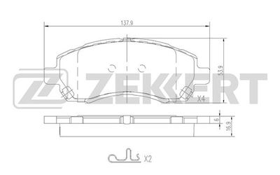 BS2134 ZEKKERT Комплект тормозных колодок, дисковый тормоз