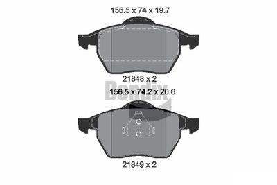 BPD1853 BENDIX Braking Комплект тормозных колодок, дисковый тормоз