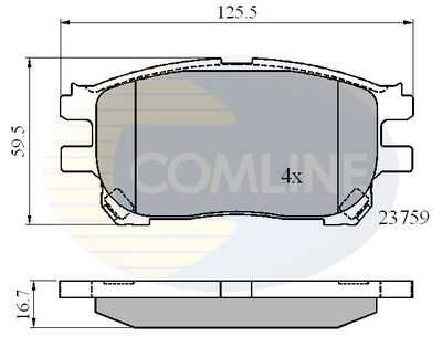 CBP01139 COMLINE Комплект тормозных колодок, дисковый тормоз