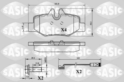 6216033 SASIC Комплект тормозных колодок, дисковый тормоз