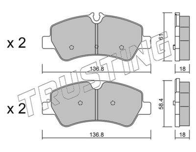 10070 TRUSTING Комплект тормозных колодок, дисковый тормоз
