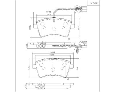 FBP4382 FI.BA Комплект тормозных колодок, дисковый тормоз