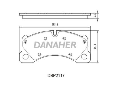 DBP2117 DANAHER Комплект тормозных колодок, дисковый тормоз