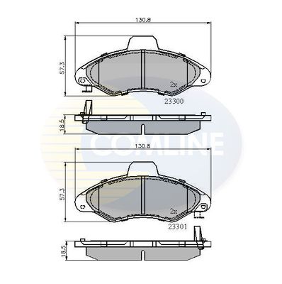 CBP3393 COMLINE Комплект тормозных колодок, дисковый тормоз