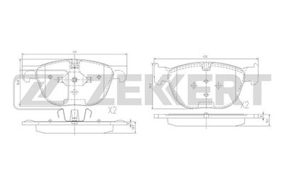 BS1947 ZEKKERT Комплект тормозных колодок, дисковый тормоз