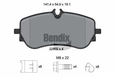 BPD1630 BENDIX Braking Комплект тормозных колодок, дисковый тормоз