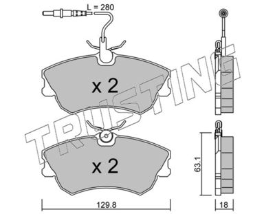 2310 TRUSTING Комплект тормозных колодок, дисковый тормоз