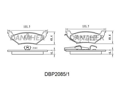 DBP20851 DANAHER Комплект тормозных колодок, дисковый тормоз