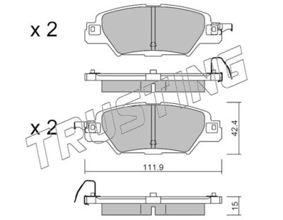 11580 TRUSTING Комплект тормозных колодок, дисковый тормоз