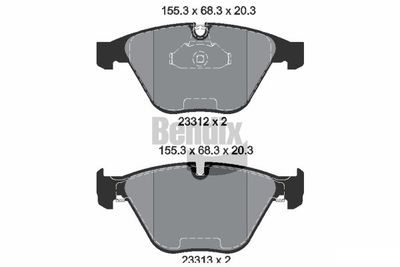 BPD1252 BENDIX Braking Комплект тормозных колодок, дисковый тормоз