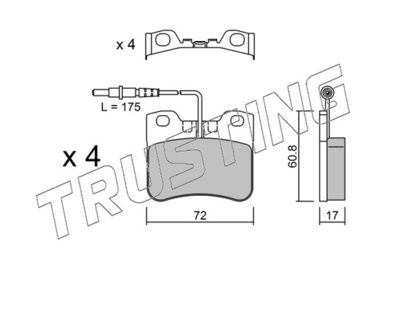 0620 TRUSTING Комплект тормозных колодок, дисковый тормоз