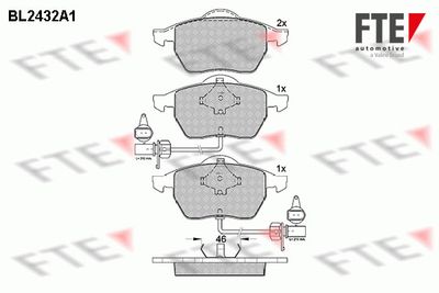 BL2432A1 FTE Комплект тормозных колодок, дисковый тормоз