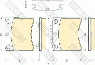 6107911 GIRLING Комплект тормозных колодок, дисковый тормоз