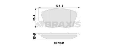 AA0127 BRAXIS Комплект тормозных колодок, дисковый тормоз