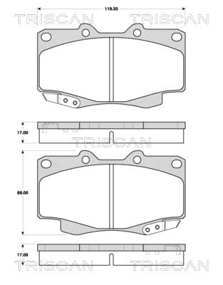 811013076 TRISCAN Комплект тормозных колодок, дисковый тормоз