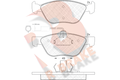 RB1125 R BRAKE Комплект тормозных колодок, дисковый тормоз