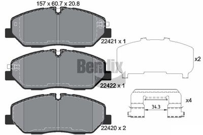 BPD1890 BENDIX Braking Комплект тормозных колодок, дисковый тормоз