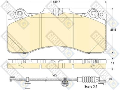 6135069 GIRLING Комплект тормозных колодок, дисковый тормоз