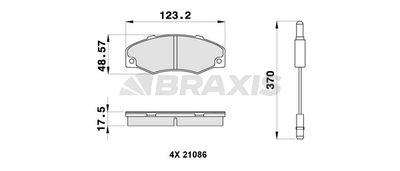 AB0297 BRAXIS Комплект тормозных колодок, дисковый тормоз