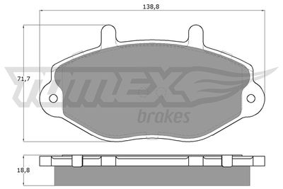 TX1192 TOMEX Brakes Комплект тормозных колодок, дисковый тормоз