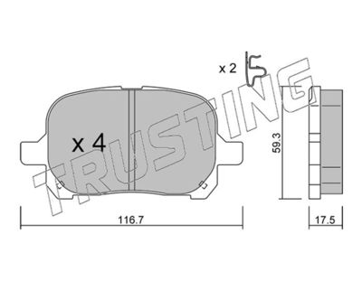 4440 TRUSTING Комплект тормозных колодок, дисковый тормоз