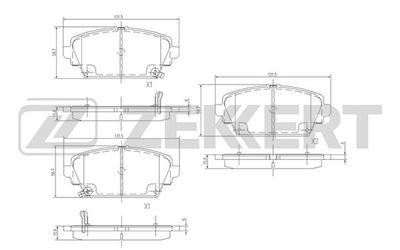 BS1735 ZEKKERT Комплект тормозных колодок, дисковый тормоз