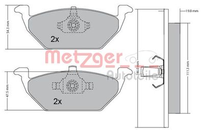 1170027 METZGER Комплект тормозных колодок, дисковый тормоз