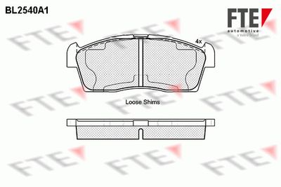BL2540A1 FTE Комплект тормозных колодок, дисковый тормоз