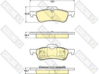 6114772 GIRLING Комплект тормозных колодок, дисковый тормоз