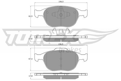 TX1449 TOMEX Brakes Комплект тормозных колодок, дисковый тормоз