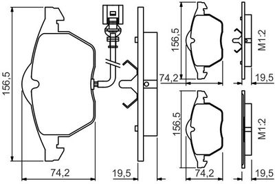 0986495249 BOSCH Комплект тормозных колодок, дисковый тормоз