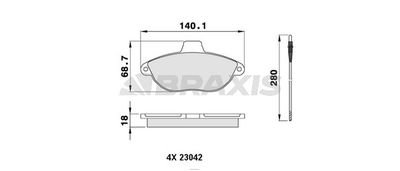 AB0064 BRAXIS Комплект тормозных колодок, дисковый тормоз